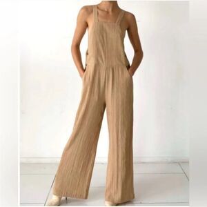 THE RANGE $350 RIPPLE GAUZE OVERALLS